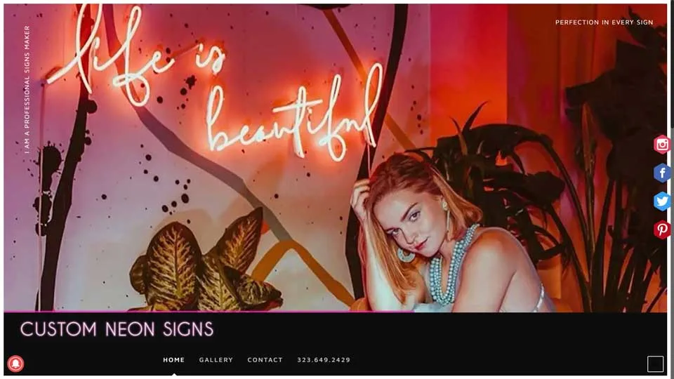 Custom Neon Signs Services website